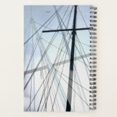 Nautische zeilbootmasten Kapiteinslogboek Planner (Achterkant)