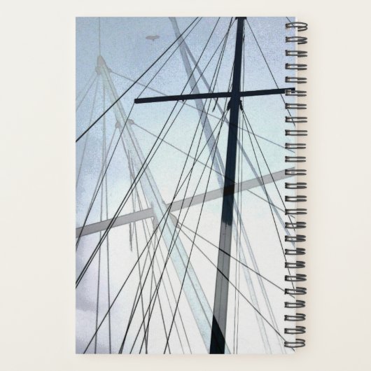 Nautische zeilbootmasten Kapiteinslogboek Planner (Achterkant)