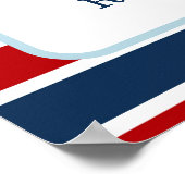 Nautische zeilboten 1e verjaardag poster (Hoek)