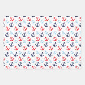 Nautische zeilboten, Ankers en walvissen Patroon Inpakpapier Vel (Voorkant 3)