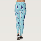 Nautische zeilboten Patroon Ocean Sailing Adventur Leggings (Achterkant)