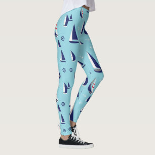 Nautische zeilboten Patroon Ocean Sailing Adventur Leggings