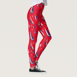Nautische zeilboten Patroon Ocean Sailing Adventur Leggings