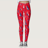 Nautische zeilboten Patroon Ocean Sailing Adventur Leggings (Voorkant)