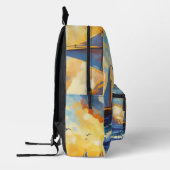 Nautische zeilboten Sunset Tropical Beach Bedrukte Rugzak (Links)