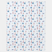 Nautische zeilboten, vuurtorens en ankers voor de  fleece deken (Voorkant)