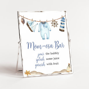 Nautische zeiler Ahoy Baby shower Mom Osa Bar Poster