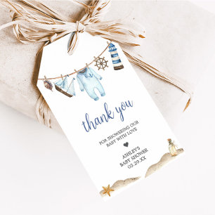 Nautische zeiler Ahoy Baby shower voorkeurstags Cadeaulabel