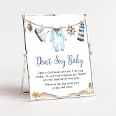 Nautische zeiler Ahoy Baby shower Zeg geen Baby Poster