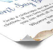 Nautische zeiler Ahoy Baby shower Zeg geen Baby Poster (Hoek)