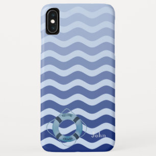 Nautische Zeiler Navy Blauwe Golf Streep Case-Mate iPhone Case