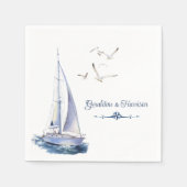 Nautische zeiljacht bruiloft servet (Voorkant)