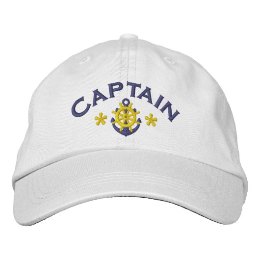 Nautische zeilkapiteins geborduurde pet (Voorkant)
