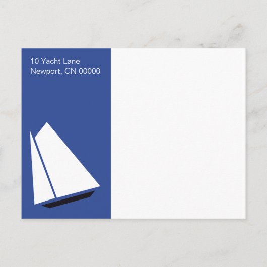 Nautische zeilschepen Save the Date Event Aankondigingskaart (Achterkant)