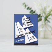 Nautische zeilschepen Save the Date Event Aankondigingskaart (Staand voorkant)