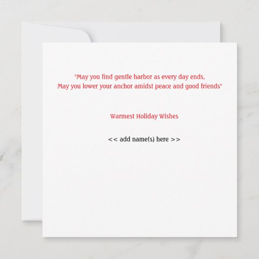 Nautische & Zeilthema Kerst Kaart (Achterkant)