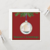 Nautische & Zeilthema Kerst Kaart (Voorkant / Achterkant in situ)
