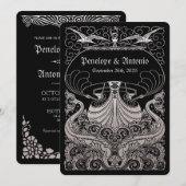  nautische zilverfolie huwelijksuitnodigingen kaart (Voorkant / Achterkant)