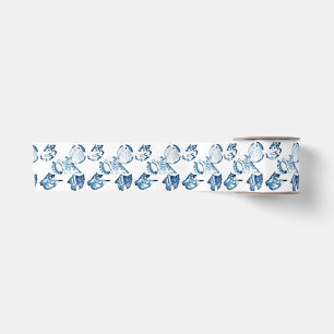 nautische zomer strand chic kustblauw schelp satijnen lint