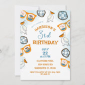 Nautische zonnebril Pool Party Boy Verjaardag Kaart (Voorkant)