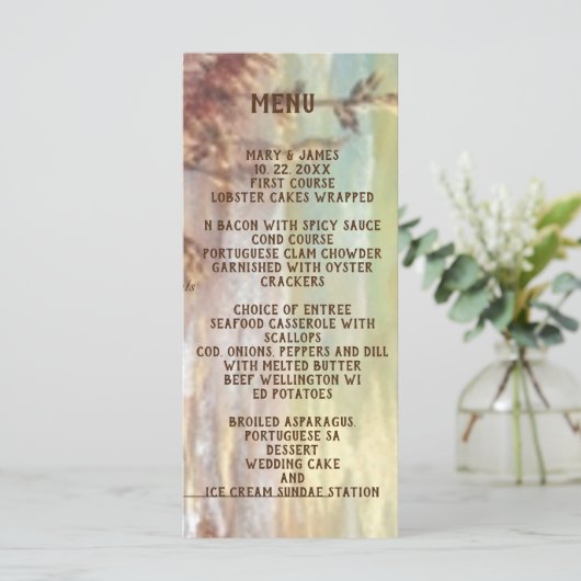 Nautische zonsondergang op strandflatmenu menu (Staand voorkant)