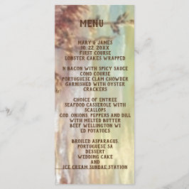 Nautische zonsondergang op strandflatmenu menu