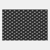 Nautische zwart-wit schip zeilboot inpakpapier vel (Voorkant 3)