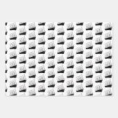 Nautische zwart-wit schip zeilboot inpakpapier vel (Voorkant 2)