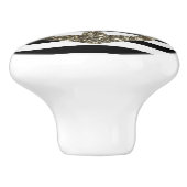 Nautische zwart-witte ankerlade keramische knop (Zijkant)