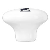 Nautische zwart-witte vuurtoren keramische knop (Zijkant)