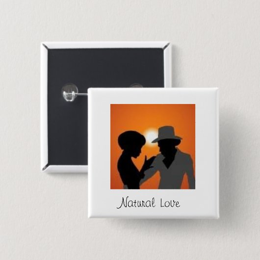 Nautral Love Vierkante Button 5,1 Cm (Voorkant /achterkant)