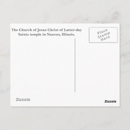 Nauvoo LDS Temple Briefkaart (Achterkant)