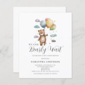Nauw afwachten Beer Budget Baby shower Uitnodiging (Voorkant / Achterkant)
