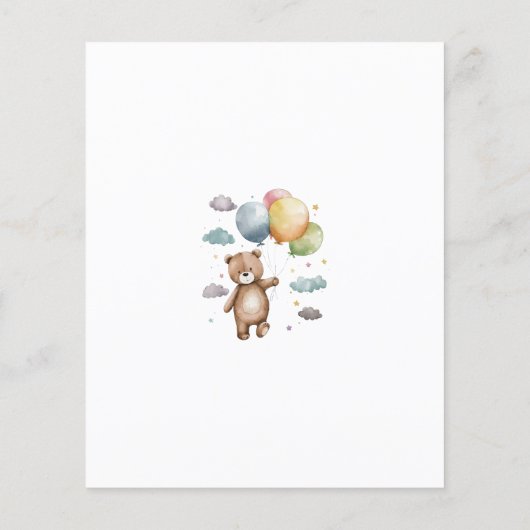 Nauw afwachten Beer Budget Baby shower Uitnodiging (Achterkant)