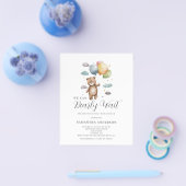 Nauw afwachten Beer Budget Baby shower Uitnodiging Flyer (Enkel)