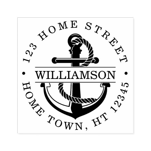 Nauw Circular Anchor Return Address Rubberstempel (Afrduk)
