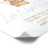 Nauw wachten Blauwe Hete Luchtballon Late Night Lu Poster (Hoek)