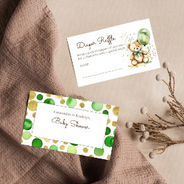 Nauw wachten groen baby shower luier loterij informatiekaartje