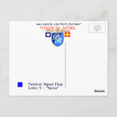 Nauwe alfabet vlag Signaalaanduiding S Briefkaart (Achterkant)