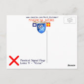 Nauwe alfabet vlag Signal Letter V Briefkaart (Achterkant)