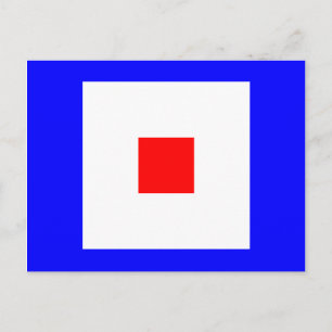 Nauwe alfabet vlag Signal Letter W Briefkaart