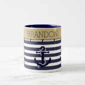 Nauwe ankerbewegingsbalk Kies uw eigen kleur Tweekleurige Koffiemok (Center)