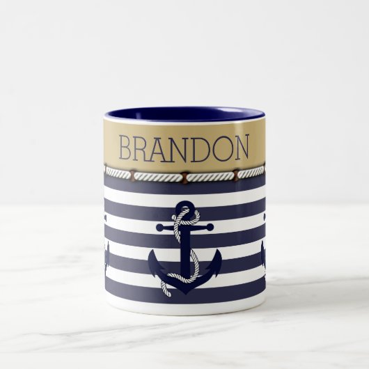 Nauwe ankerbewegingsbalk Kies uw eigen kleur Tweekleurige Koffiemok (Center)