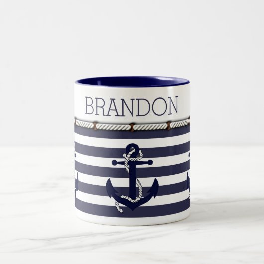 Nauwe ankerbewegingsbalk Kies uw eigen kleur Tweekleurige Koffiemok (Center)