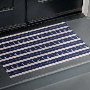 Nauwe ankerplaats Naam Stripe Welkomstbord Deurmat