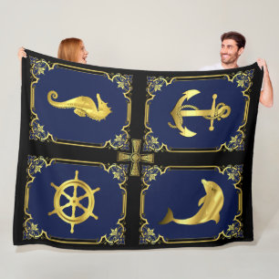 Nauwe ankerplaats/zeilboot wiel/zeepaard/dolfijn+ fleece deken