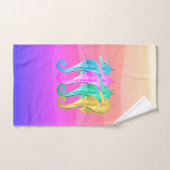 Nauwe aqua/roze/blauw/goudzeepaardkeuken bad handdoek (Handdoek)