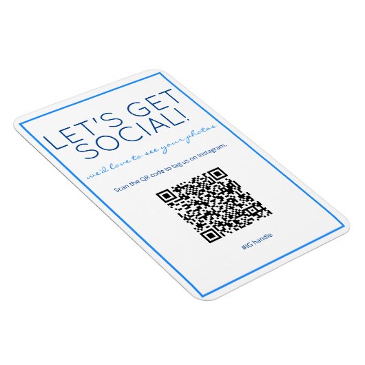 Nauwe Beach Blue QR Code Social Media Magnet Magneet (Rechterzijde)