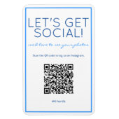 Nauwe Beach Blue QR Code Social Media Magnet Magneet (Verticaal)