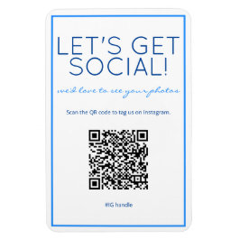Nauwe Beach Blue QR Code Social Media Magnet Magneet